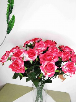 Цветок искусственный "Роза" 56см. d - 8,5см (розовый), 1 штука